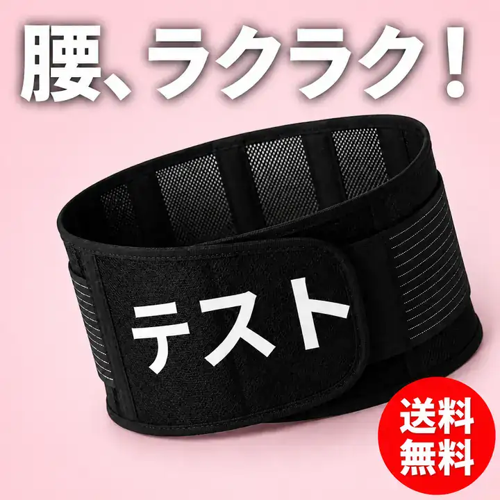チャット編集のあとの版。背景がピンクになり、送料無料のバッジが付いている